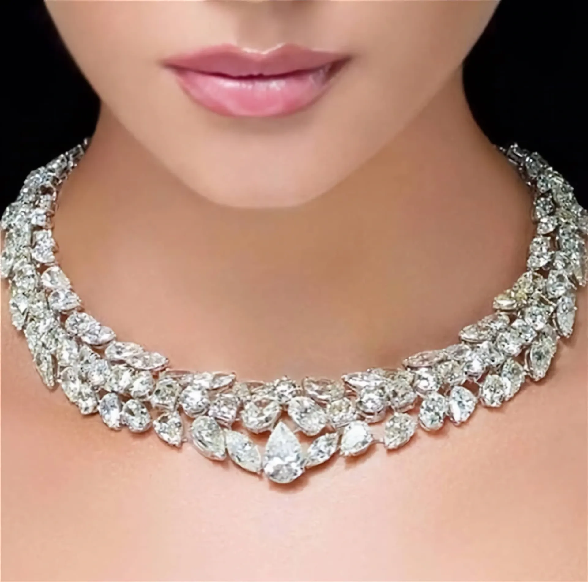 Pears, Marquises, Ovals, Asschers and Rounds Diamond Necklace